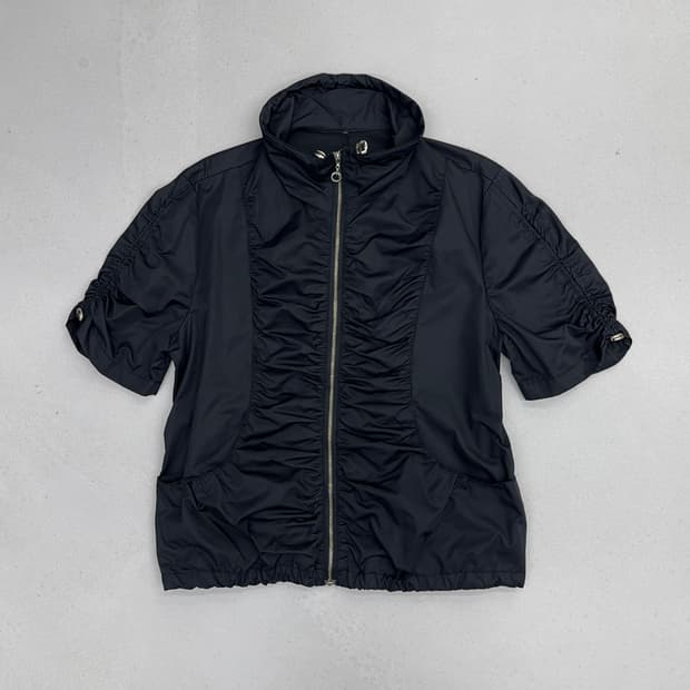 디테일 반팔 집업 자켓