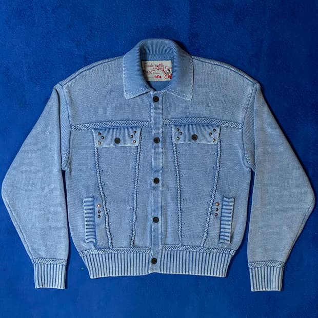 Gakihara 가키하라 워시드 트러커 블루 가디건