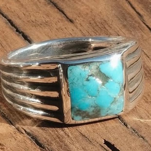 penetrate king man turquoise biker ring 