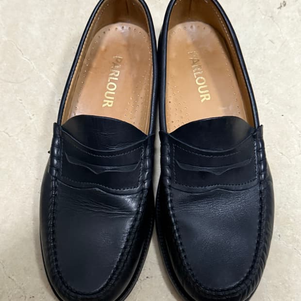 팔러 Black Calf skin Moccasin Penny Loafer