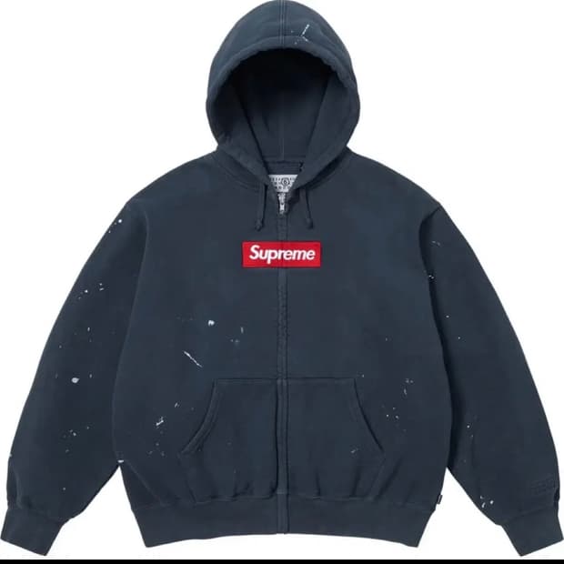 (구매)[M] 슈프림 mm6 마르지엘라 후드집업  네이비/블랙