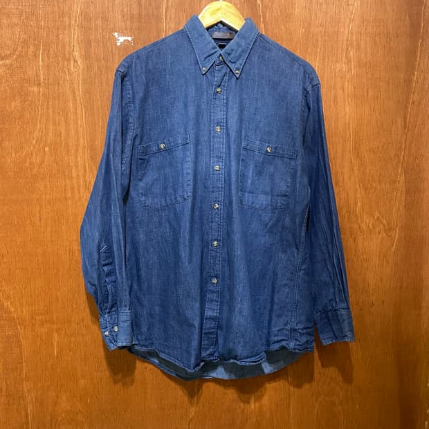 (15 1/2) Geoffrey Beene 데님 셔츠