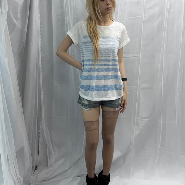 [LEMONTREE] Blue Striped T-Shirt