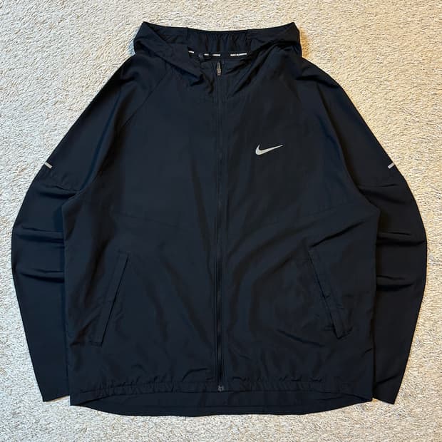 나이키 NIKE 리펠 마일러 러닝 후드 바람막이 자켓 블랙