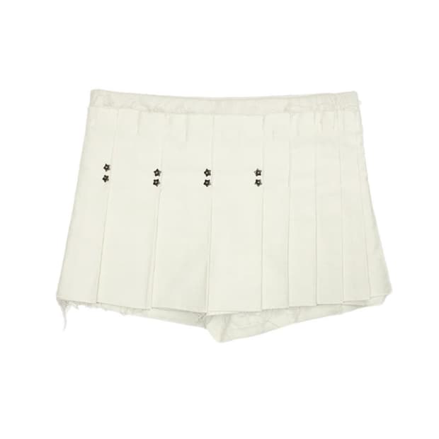 본네 스타 리벳 플리츠 스커트 