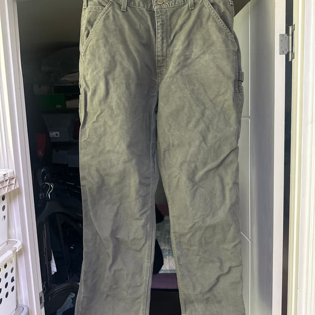 [36X32] 칼하트 싱글니 카펜터 팬츠 모스 그린