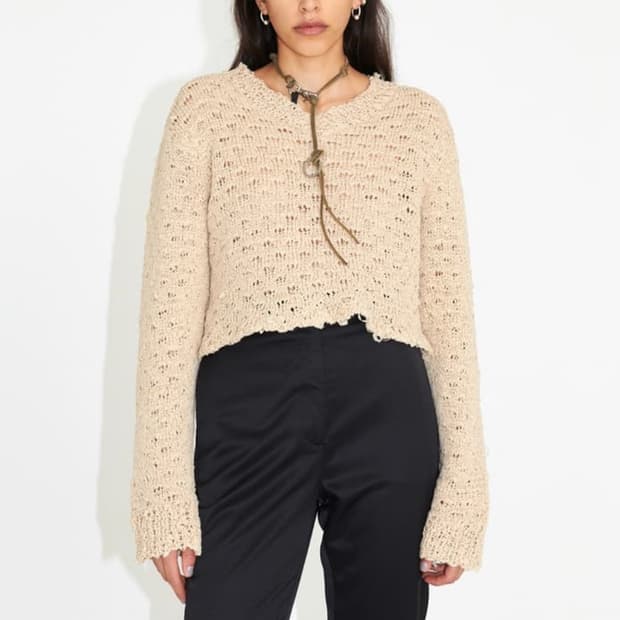 아워레가시 OUR LEGACY 크롭 텍스처 니트 탑