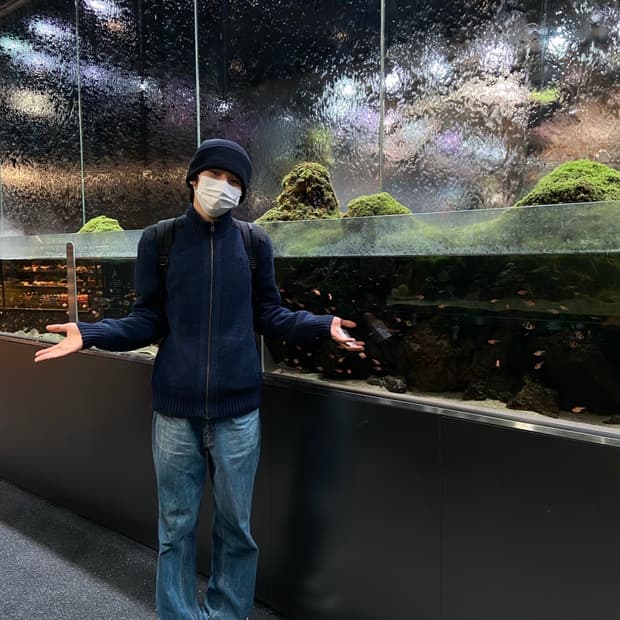 Hazzys 집업 니트 (착샷)