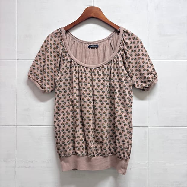 Natura 패턴 에스닉 페어리 반팔 탑 JPN