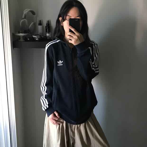 아디다스 파이어버드 사이드라인 블랙 후드집업