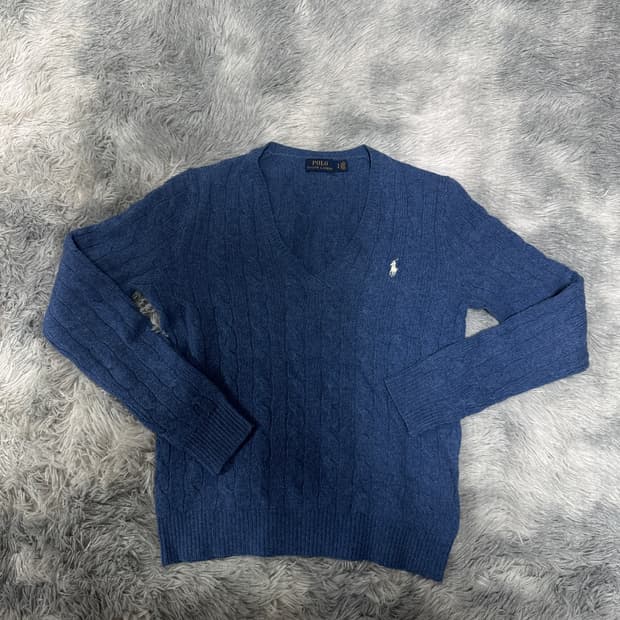 폴로랄프로렌 브이넥 케이블 울캐시미어니트 S사이즈