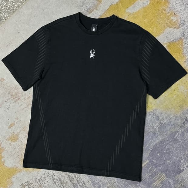 스파이더 반팔티 블랙 XL