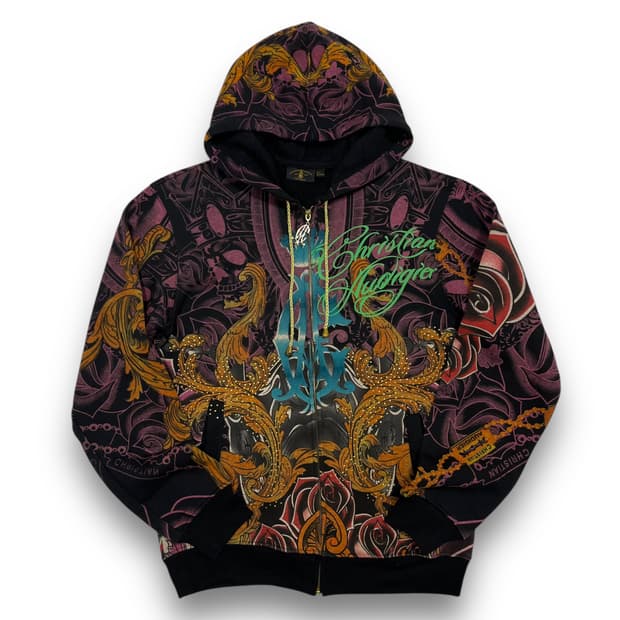 크리스찬 오디저 로즈 크라운 르네상스 스터드 후디 집업