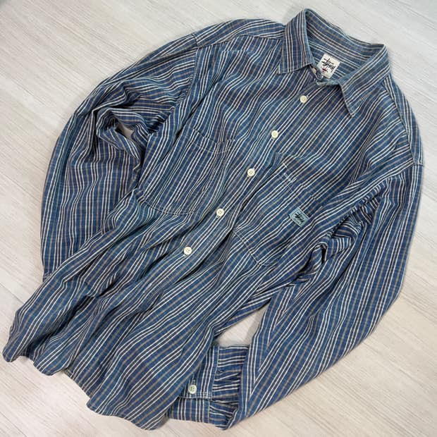 [XL] 90s 스투시 블루 체크 셔츠