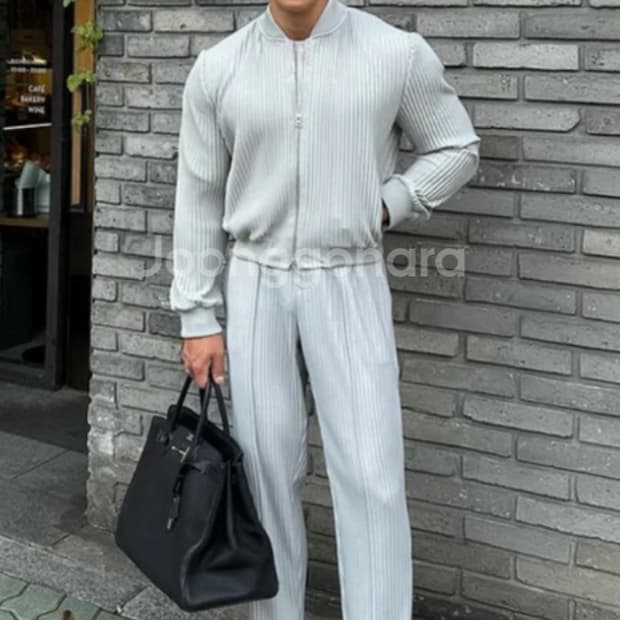 라피나토 볼란테 플리츠 그레이 셋업 새상품 3피스 Size : 2