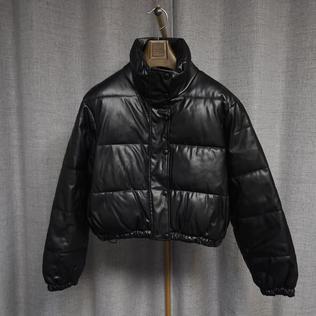 S ) 여성 오버핏 크롭 패딩 