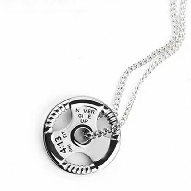 S925 바벨 플레이트 맞춤 각인 펜던트