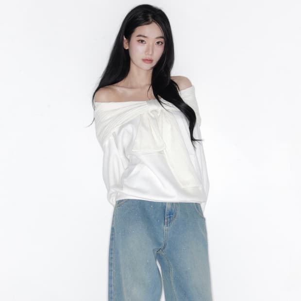 현물) 더티스 리본 후드 아이보리 봄버전