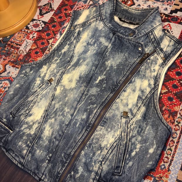 90s Vintage stone washing denim vest