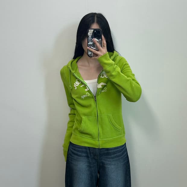 홀리스터 y2k 와투케 그린 후드집업