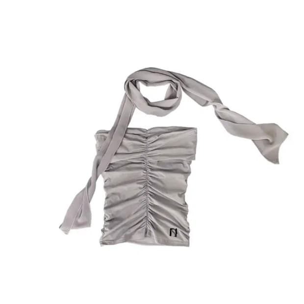 뉴얼린 셔링 튜브탑 라이트 그레이 M