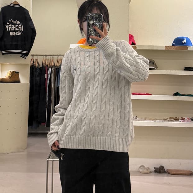 폴로 랄프로렌 시그니처 케이블 크루넥 니트 U1428