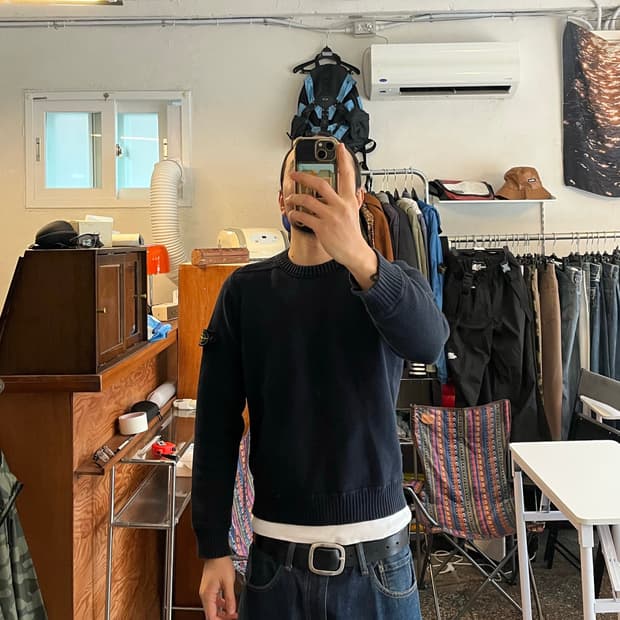 스톤아일랜드 네이비 니트
