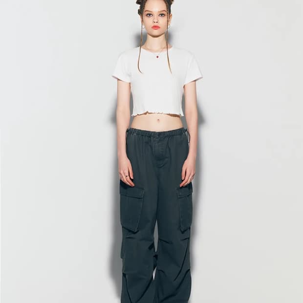 에즈이프캘리 WASH PARACHUTE CARGO PANTS GRAY