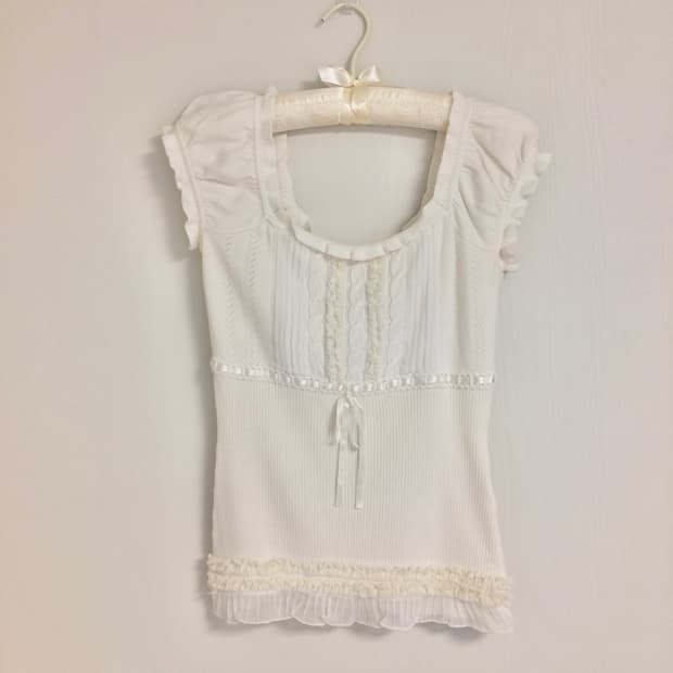 vintage ivory angel knit bl