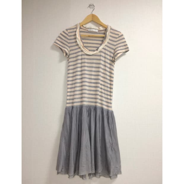 Sacai luck 사카이럭 핑크베이지 스트라이프 원피스