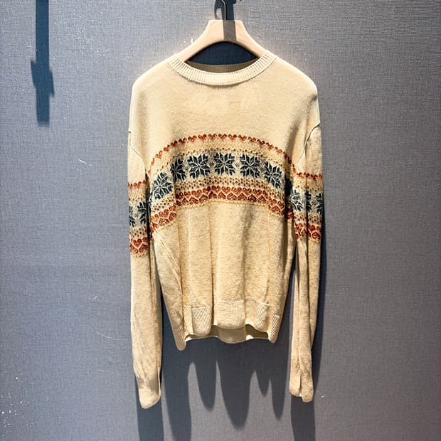 (정품/새상품) 아워레가시 남성 베이지 페어아일 린넨 니트