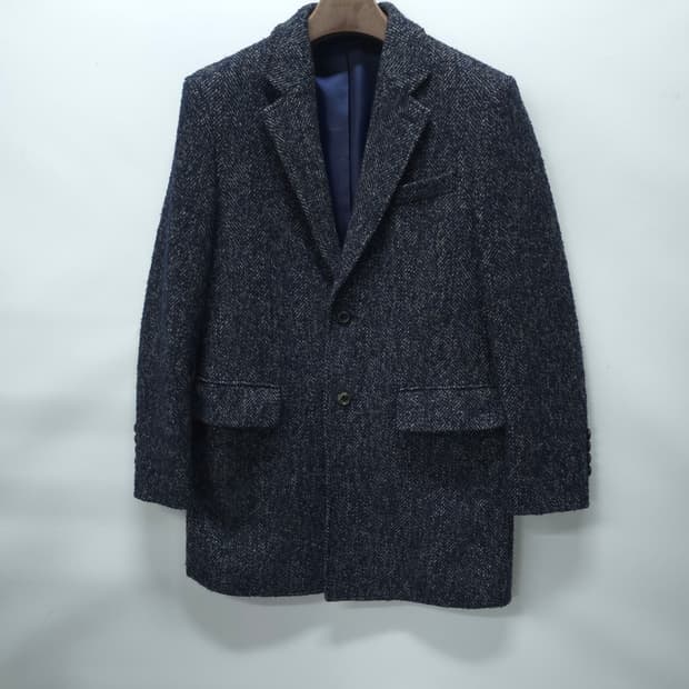 런던포그 남성 헤링본 울 모직코트