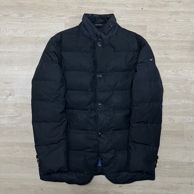 헨리코튼 다운 스탠드넥 와펜 숏 코트패딩 점퍼 [블랙] L/100