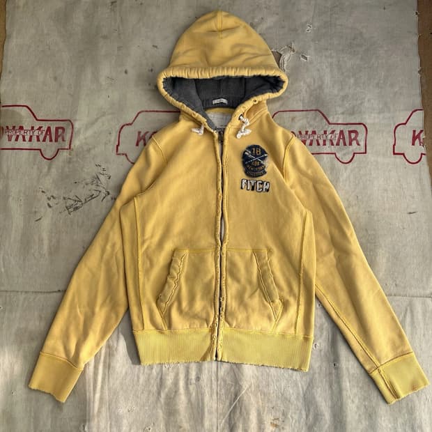 아베크롬비 앤 피치 빈티지 사선 자수 패치 후드 집업