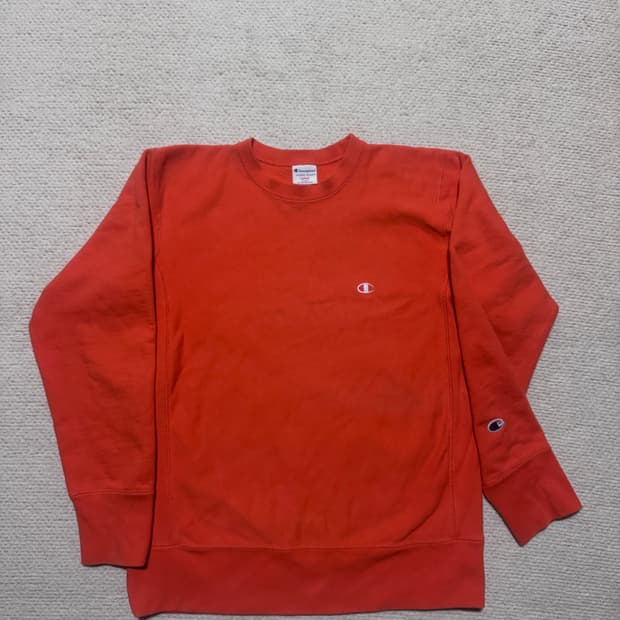 챔피언 리버스위브 오렌지 스웻셔츠 L