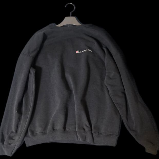 90s 빈티지 챔피온 스웻셔츠 블랙 페이딩 워싱