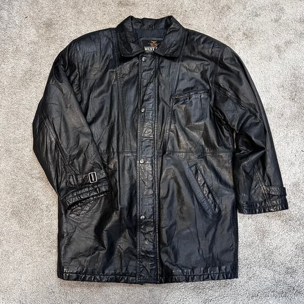 웨스트팩 빈티지 소가죽 하프 자켓M