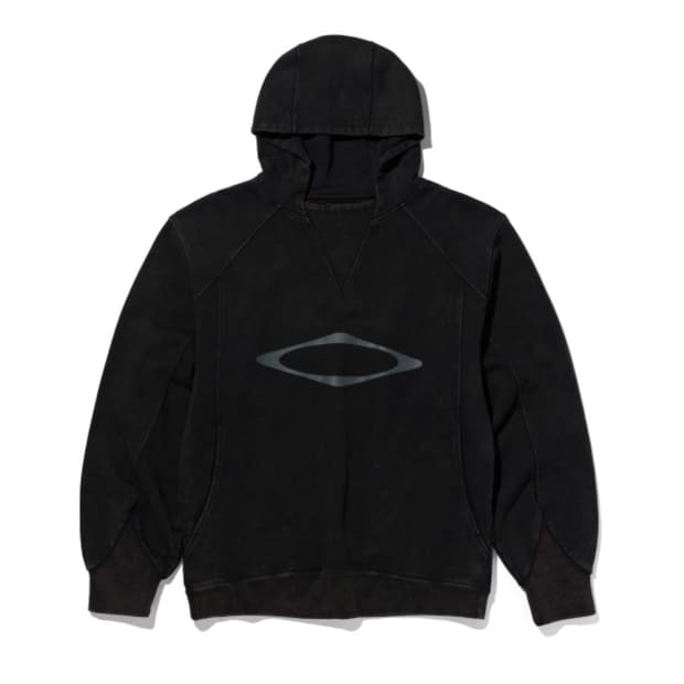 (L) 새상품 미스치프 블리치드 풀오버 후드 워시드 블랙