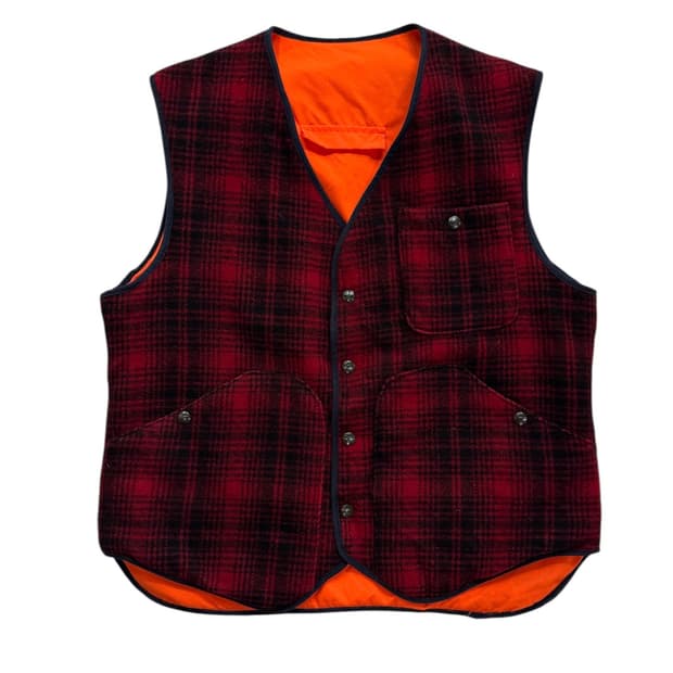 80s 울리치 리버시블 버팔로 체크 울 헌팅베스트