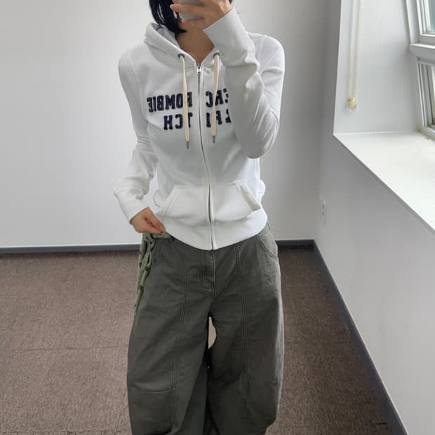 Abercrombie 아베크롬비 화이트 후드집업