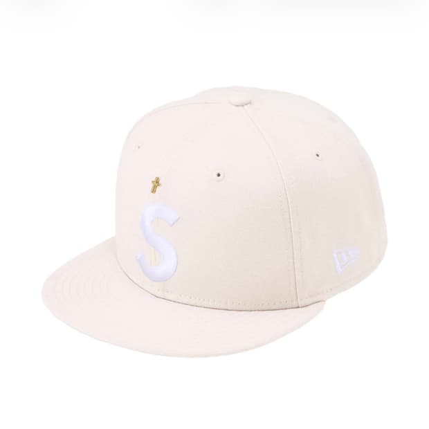 슈프림 골드 크로스 S 로고 뉴에라 스톤 - 24SS