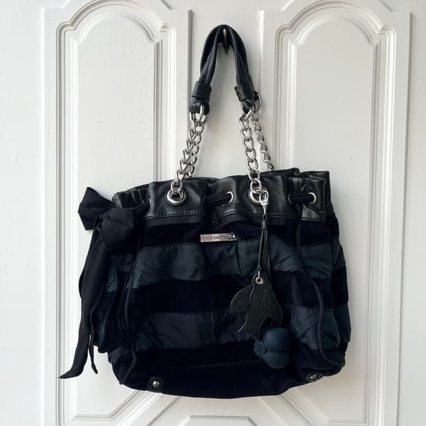 Juicy Couture 쥬시꾸뛰르 블랙 레더 체인 숄더백 갸루 y2k