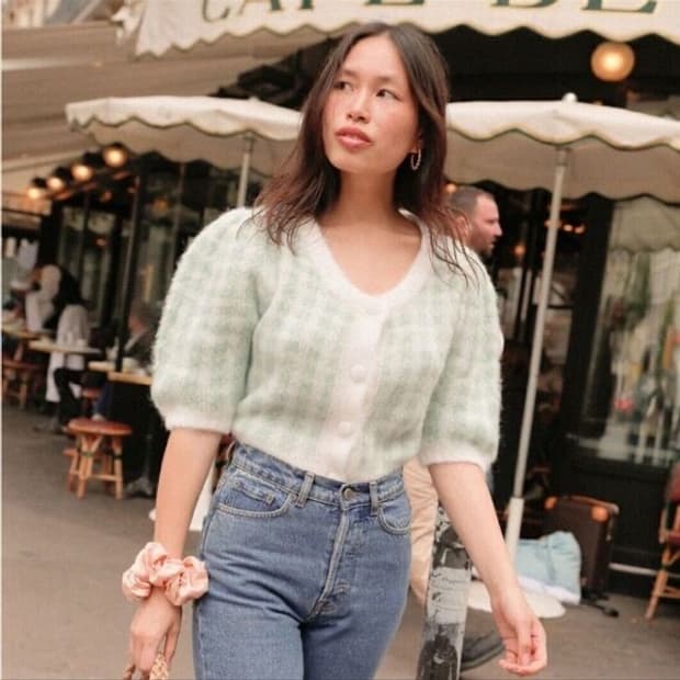 루즈 Rouje 세이지 로니 가디건 민트 사이즈 42