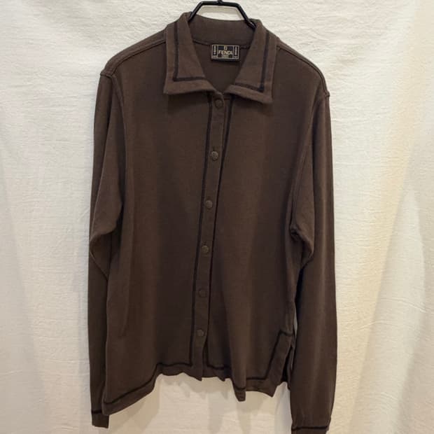 펜디 브라운 카라 니트 가디건