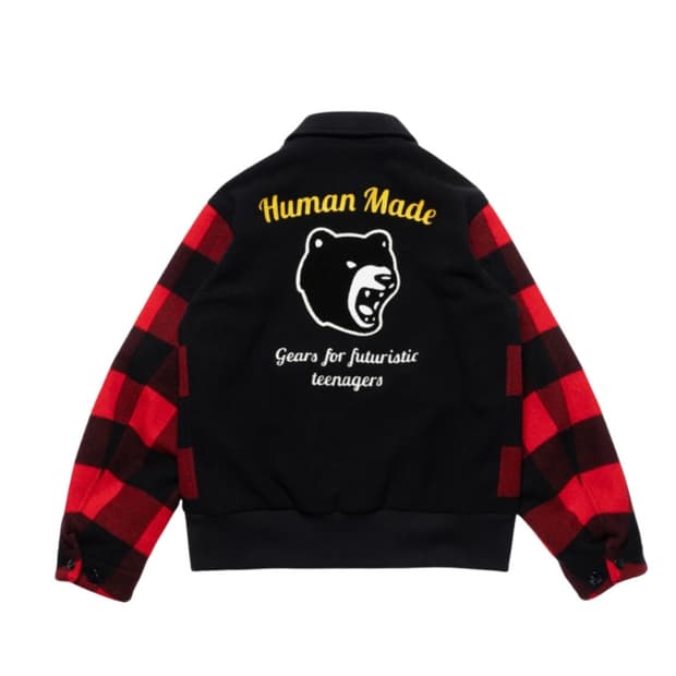 휴먼 메이드 집업 럼버 자켓 레드팝니다