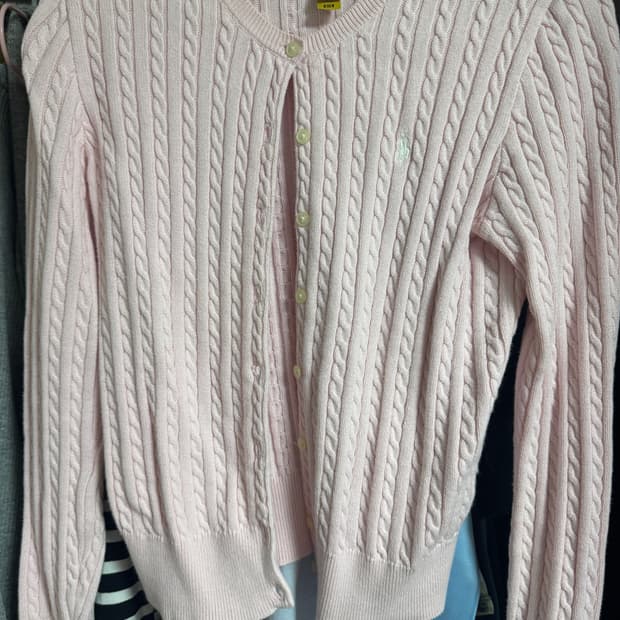 폴로걸즈 가디건 핑크 딸기우유