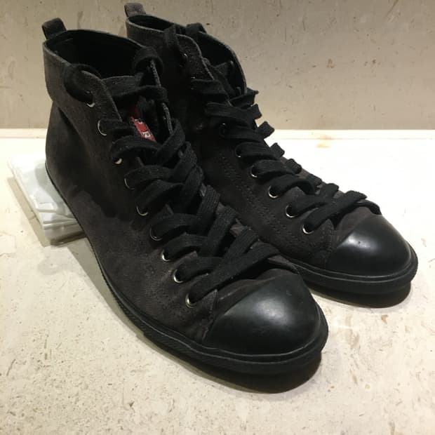 프라다 스포츠 스웨이드 하이탑