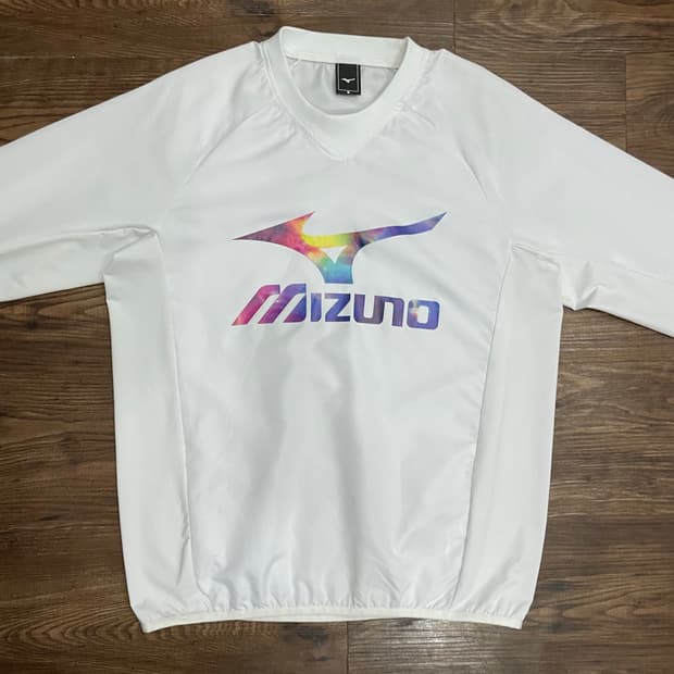 미즈노 MIZUNO 레인보우 로고 화이트 웜업