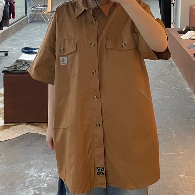 칼하트 투 포켓 반팔 셔츠 H2450