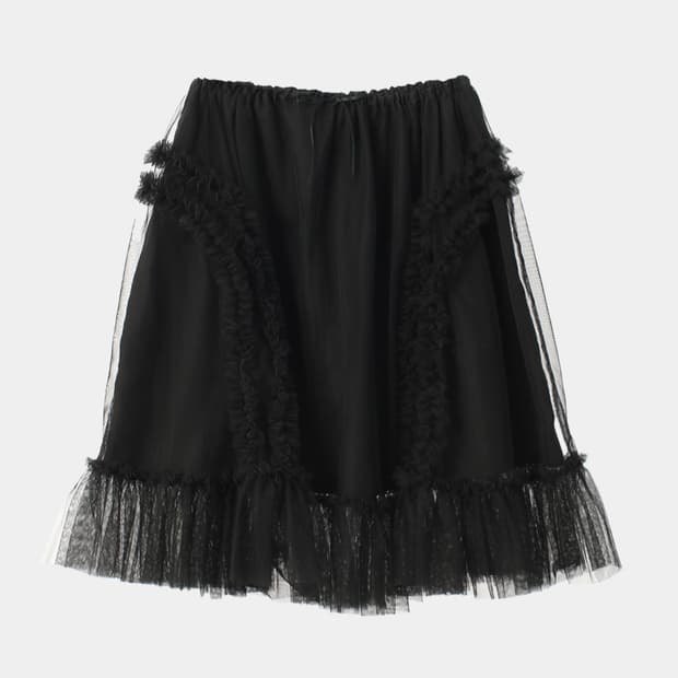 생긴스튜디오 Banding Ruffle Skirt - Black